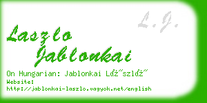 laszlo jablonkai business card